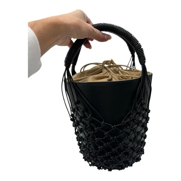 J. Crew Sedona Basket Bag Black Leather - Picture 8 of 11